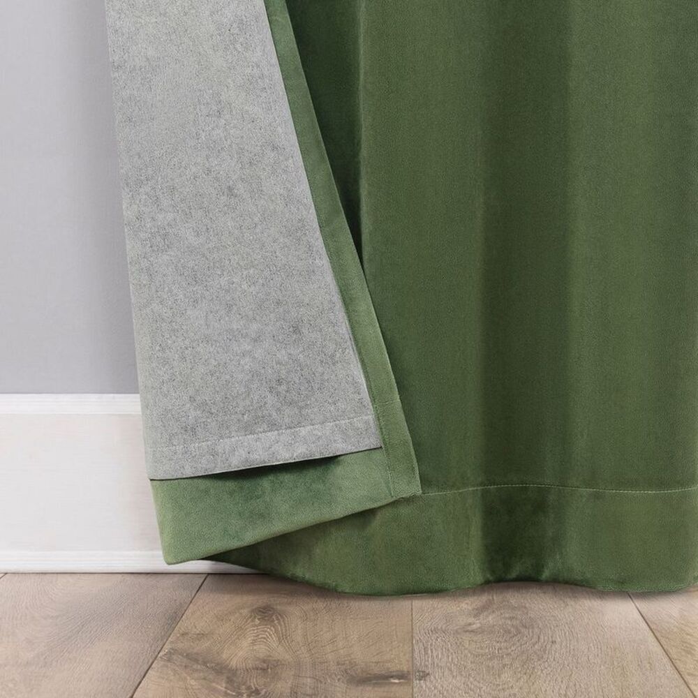 Open Box - Sun Zero - 40"x84" Sun Zero Brighton Velvet 100% Blackout Gro Green - Picture 4 of 5